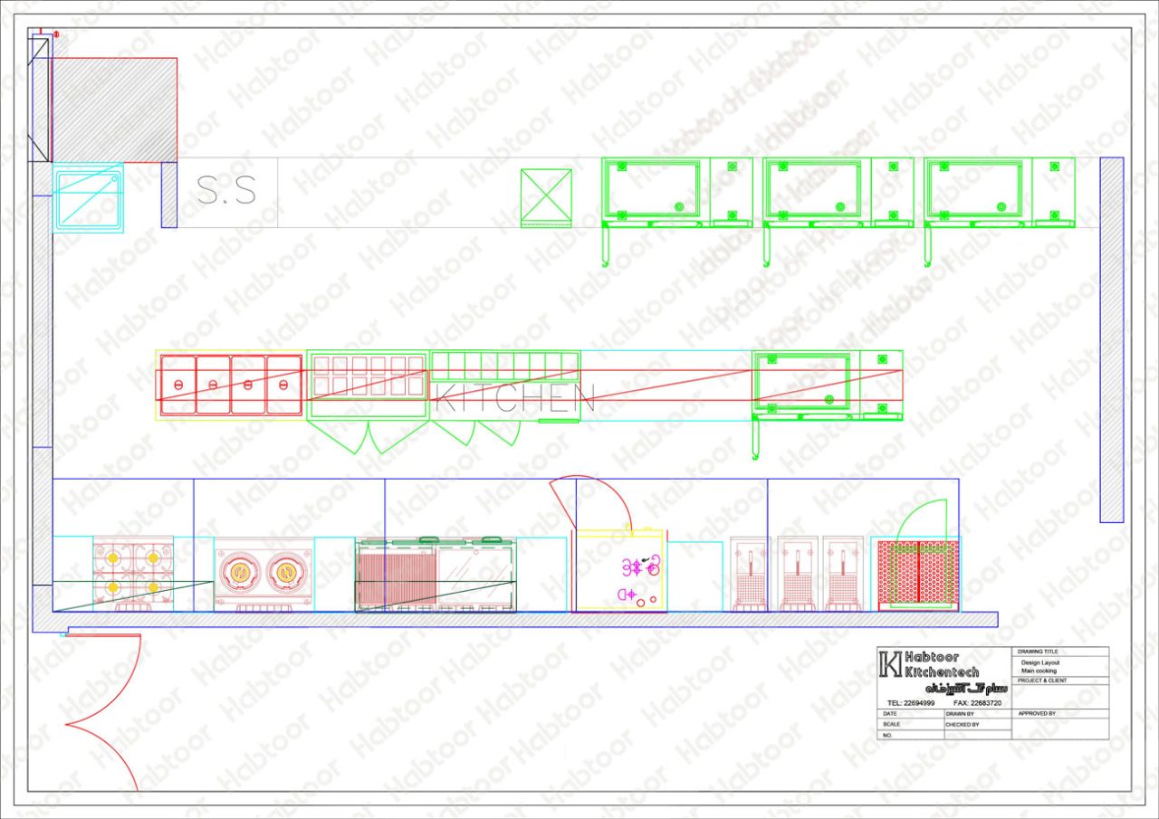 پلان آشپزخانه کافه رستوران ماوا