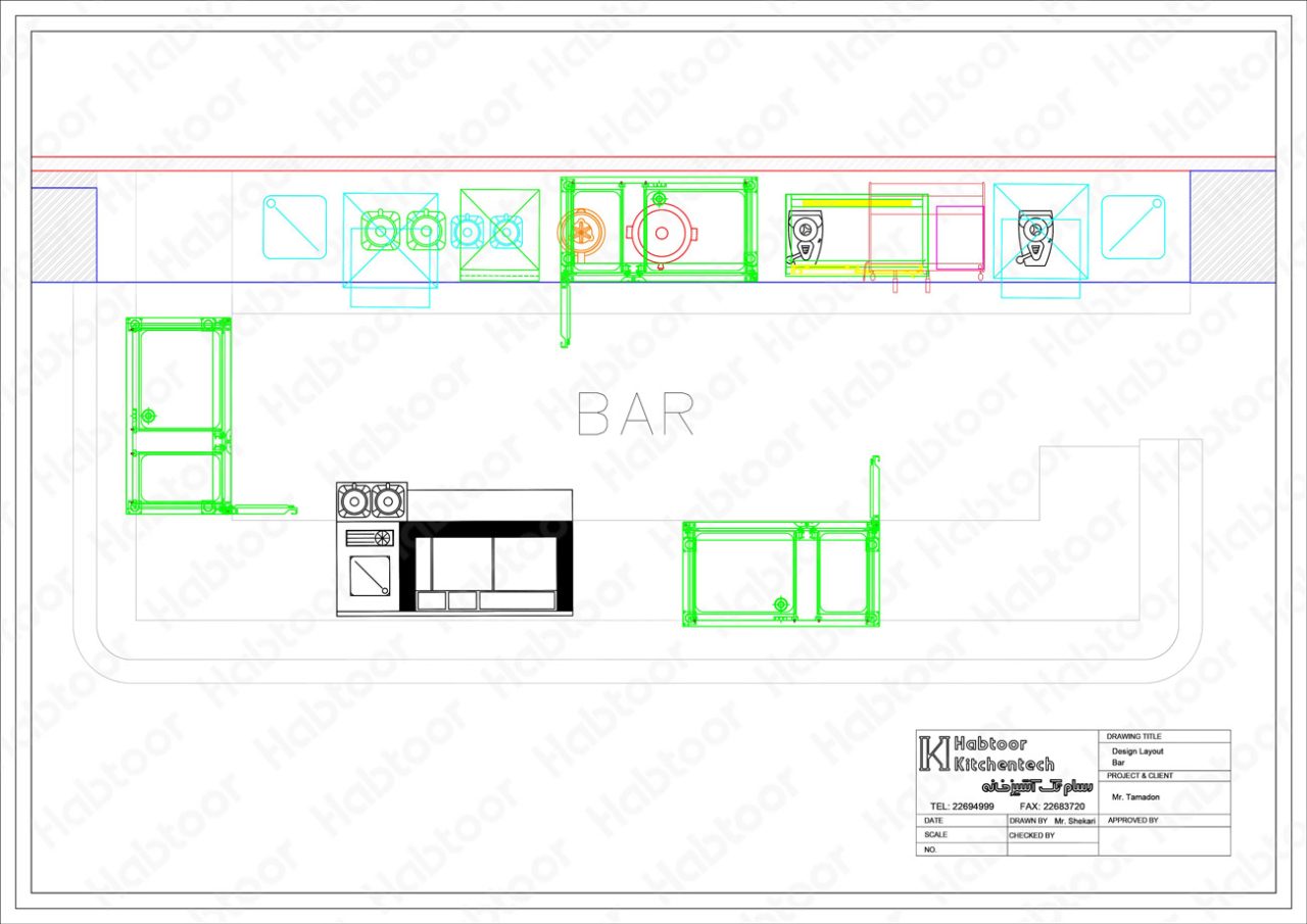 پلان آشپزخانه رستوران ماوا