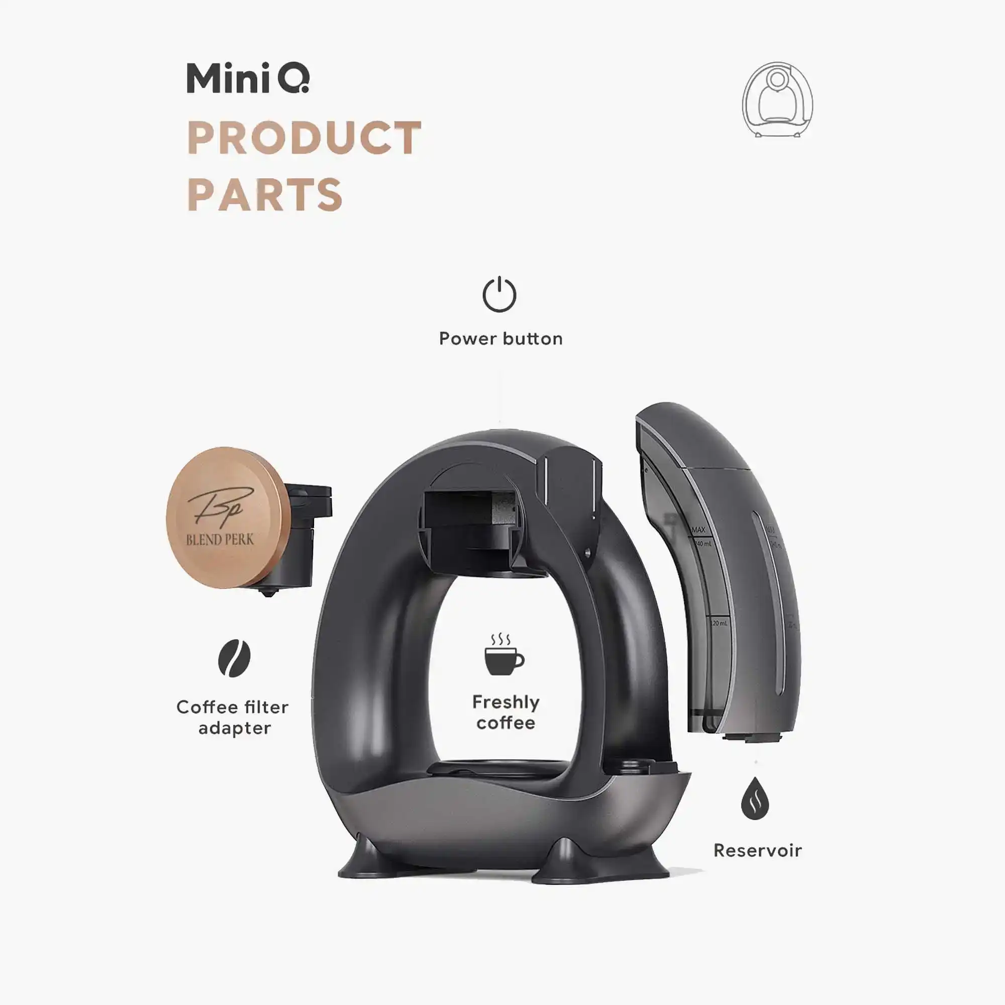 قهوه ساز برقی بلند پرک (BLEND PERK) مدل Mini Q - تصویر 3